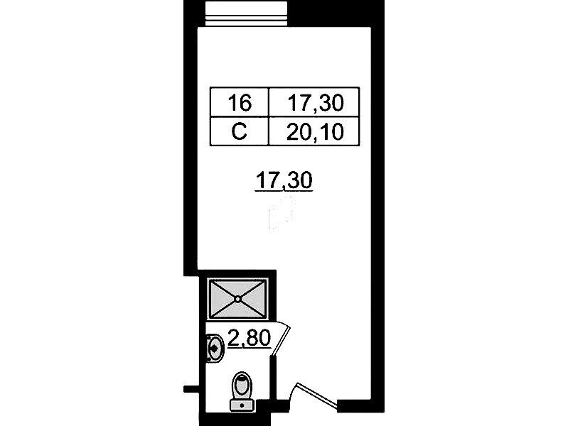 Квартира студия 20.17 м², 9/9 эт., Апарт-отель «Апарт отель Well»
